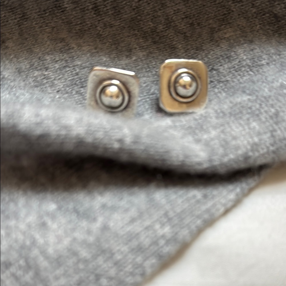 Sterling Silver Square Stud Earrings